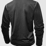 Men's lapel half-button long-sleeved Polo
