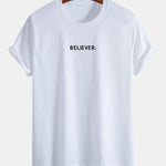 Regular Fit Believer Print Cotton T-Shirt