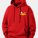 Emoji Duck Print Relax Fit Hoodie