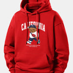 California Bear Print Relax Fit Hoodie