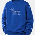 Colorful Light Strip Dog Print Relax Fit Sweatshirt