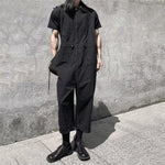 Men's Summer Black Loose Jumpsuit