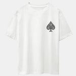 Ace Of Spades Print Drop Shoulder Oversize T-Shirt