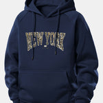 Camouflage New York Print Drawstring Hoodie