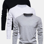 3 Pieces Basic Long Sleeve Cotton T-Shirts