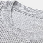 Ribbed Crew Neck Knit T-Shirt