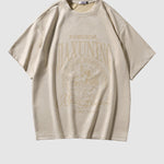 Men's Retro Graphic Print Suede Casual Round Neck Short Sleeve T-Shirt
