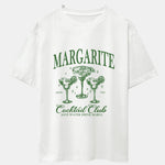 Cocktail Club Print Drop Shoulder Oversize T-Shirt