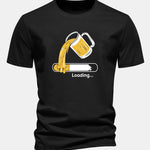 Regular Fit Beer Loading Print Cotton T-Shirt