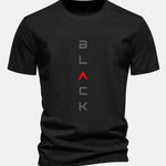 Regular Fit Black Print Cotton T-Shirt