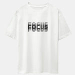 Focus Slogan Print Drop Shoulder Oversize T-Shirt