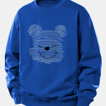 Polka Dot Bear Print Relax Fit Sweatshirt