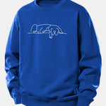Sleeping Dog Line Print Relax Fit Sweatshirt
