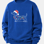 Christmas Light Dog Print Relax Fit Sweatshirt