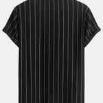 Stripe Textured Arc Hem T-Shirt