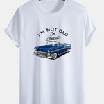 Regular Fit Car Slogan Print Cotton T-Shirt
