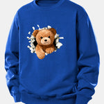 Bear Breaking Through The Wall Print Relax Fit Sweatshirt
