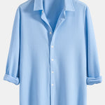 Long Sleeve Muscle Fit Ribbed Button Up Shirt & Straight Leg Ribbed Pants