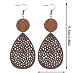 Eliana - Vintage Style Hollow-Out PU Leather Drop Earrings