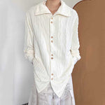 Retro Stand Collar Long Sleeve Casual Shirt