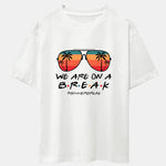Sunglasses Palm Tree Print Drop Shoulder Oversize T-Shirt