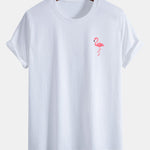 Regular Fit Flamingo Print Cotton T-Shirt