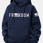 American Freedom Print Drawstring Hoodie