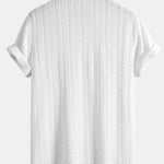 Short Sleeve Jacquard Polo & Straight Leg Ribbed Pants