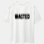 Wasted Print Drop Shoulder Oversize T-Shirt