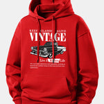 Classic Car Print Relax Fit Hoodie