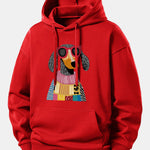 Colorful Sweater Dog Print Relax Fit Hoodie