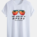Regular Fit Sunglasses Palm Tree Print Cotton T-Shirt & Swim Shorts
