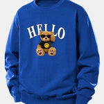 Hello Sunglasses Bear Print Relax Fit Sweatshirt