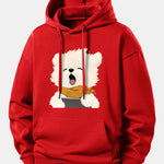 Yawning Puppy Print Relax Fit Hoodie