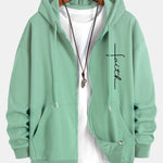 Faith Print Relax Fit Zip Hoodie