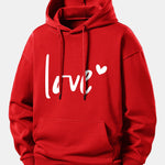 Love Print Relax Fit Hoodie