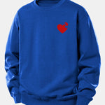 Heart Puzzle Print Relax Fit Sweatshirt