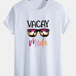 Regular Fit Vacay Mode Print Cotton T-Shirt & Man Mid Length Drawstring Swim Shorts