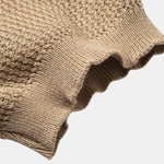 Textured Johnny Collar Crocheted Knit Polo