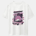 Tokyo Speed Car Print Drop Shoulder Oversize T-Shirt