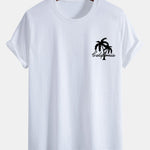 Regular Fit California Palm Tree Print Cotton T-Shirt & Palm Tree Print Swim Shorts