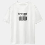 Kindness Barcode Print Drop Shoulder Oversize T-Shirt