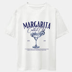Margarita Cocktail Print Drop Shoulder Oversize T-Shirt