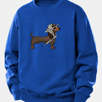 Headscarf Dachshund Print Relax Fit Sweatshirt