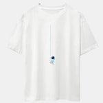 Astronaut On A Rope Print Drop Shoulder Oversize T-Shirt
