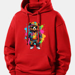 Splash Colorful Bear Print Relax Fit Hoodie