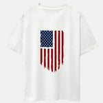 American Flag Print Drop Shoulder Oversize T-Shirt