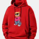 Hip Hop Bear Print Relax Fit Hoodie