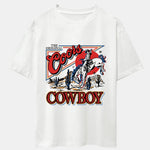 Western Cowboy Print Drop Shoulder Oversize T-Shirt