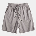 Linen Look Striped Button Up Shirt & Drawstring Shorts